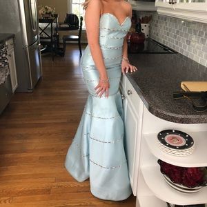 Terani couture prom dress light blue